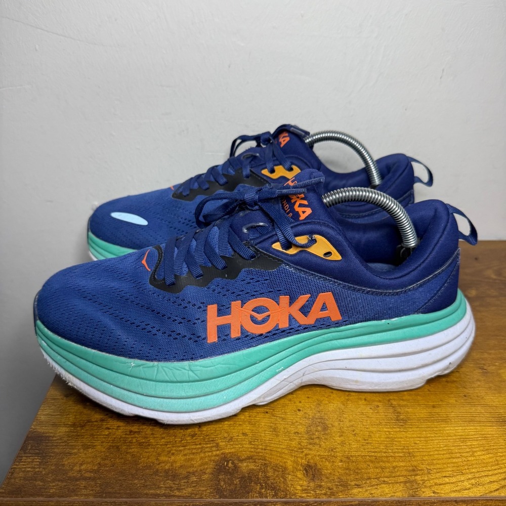Hoka Bondi 8 Womens Size 10 B Running Shoes Blue 1127952 OSBB - Picture 2 of 9